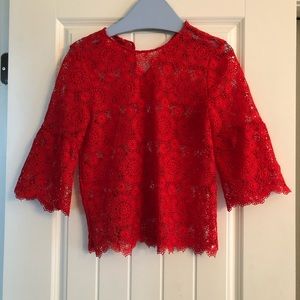 Lace look see through top